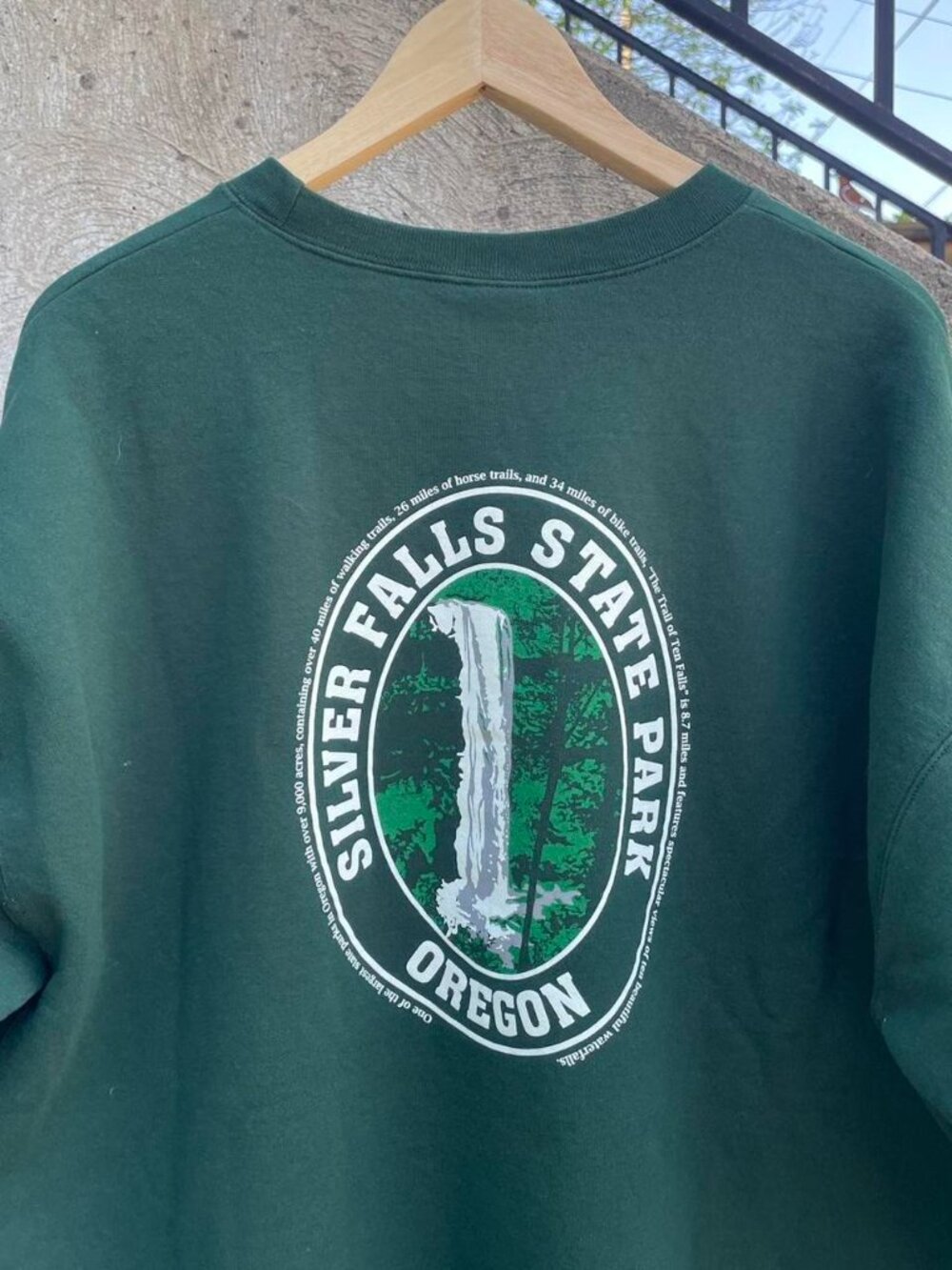 Silver Falls State Park Oregon double sided crewneck size XL - Picture 5 of 7